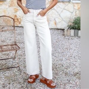 Emerson Fry Twin Doves perfect wide leg jeans in ivory